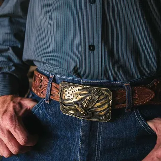 klamra do paska MONTANA EAGLE & FLAG BRASS - 3