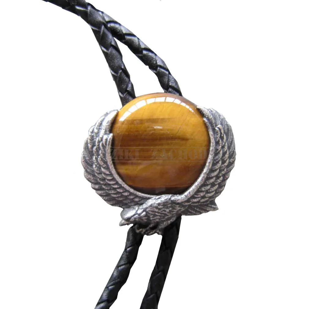 bolo krawat kowbojski SREBRZONE ORZEŁ/TYGRYSIE OKO