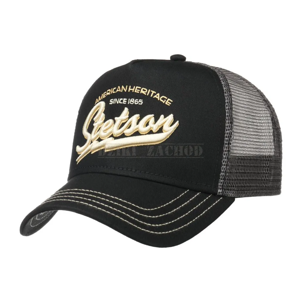 czapka z daszkiem STETSON trucker  AMERICAN HERITAGE black