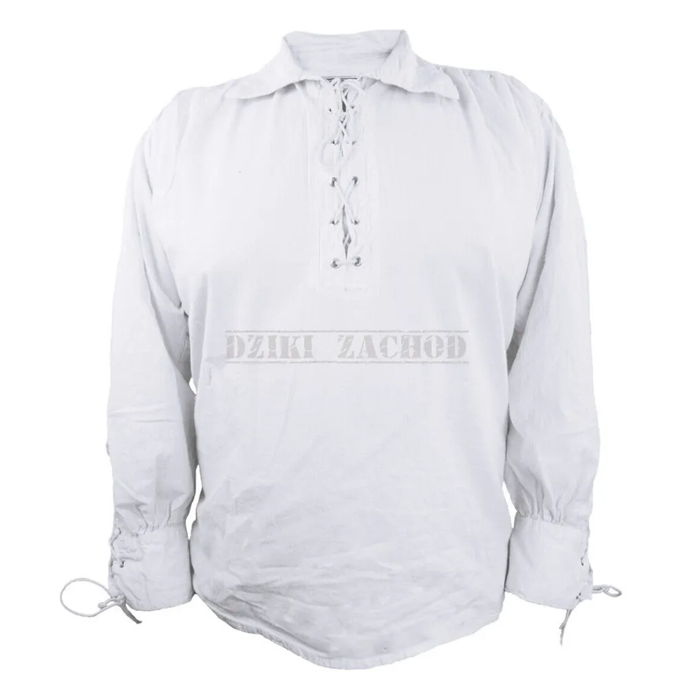 koszula wiązana z kołnierzykiem biała