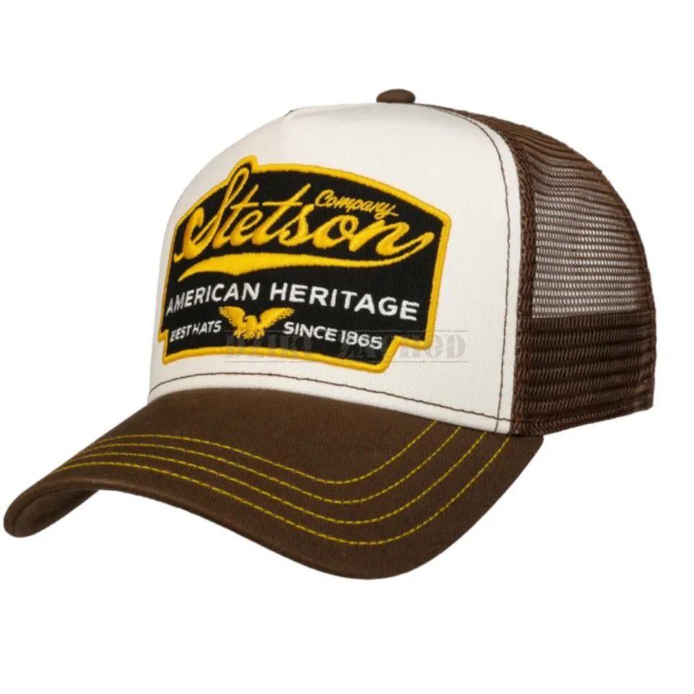 czapka z daszkiem STETSON trucker  AMERICAN brown