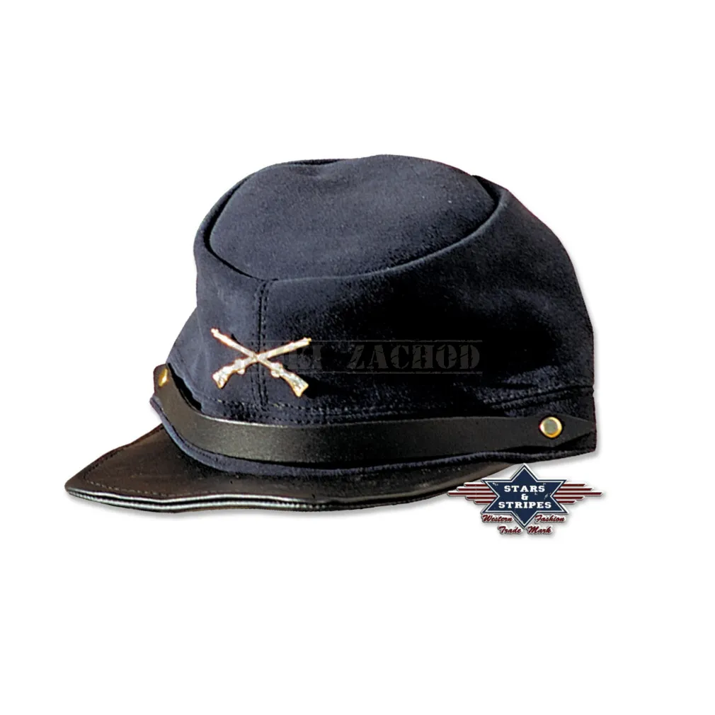 konfederatka skórzana granatowa