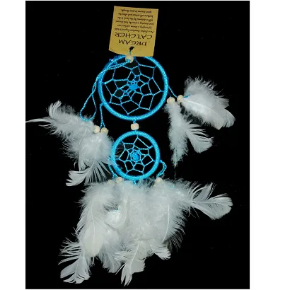 łapacz snów turkusowy podwójny 6 cm