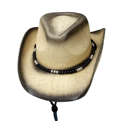 kapelusz słomkowy OTOK Z KORALIKAMI