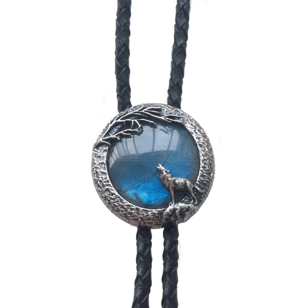 bolo krawat kowbojski SREBRZONE LABRADORYT II