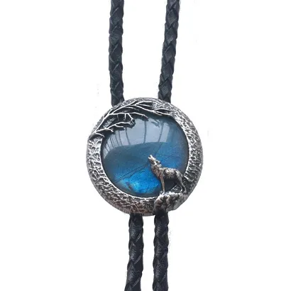 bolo krawat kowbojski SREBRZONE LABRADORYT II