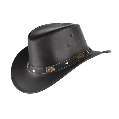 kapelusz skórzany dziecięcy czarny