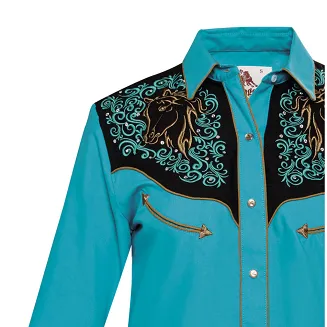 koszula kowbojska 073DA01 TURKUS - 4