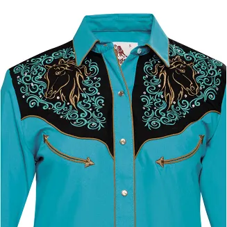 koszula kowbojska 073DA01 TURKUS - 5