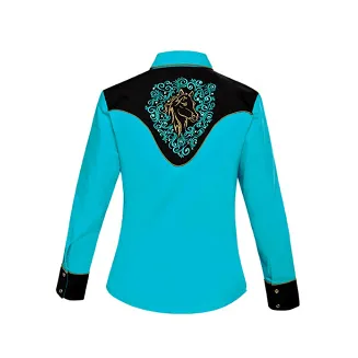 koszula kowbojska 073DA01 TURKUS - 2