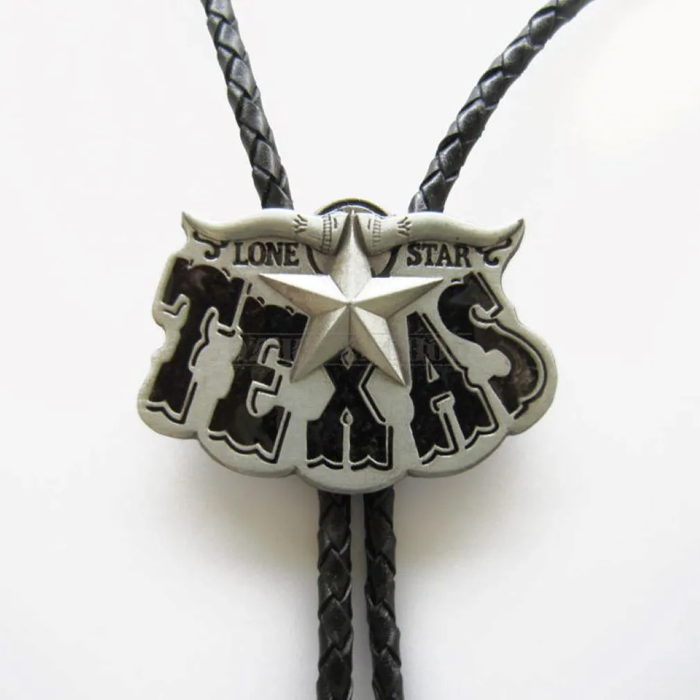 bolo krawat kowbojski TEXAS LONG HORN STAR BLACK