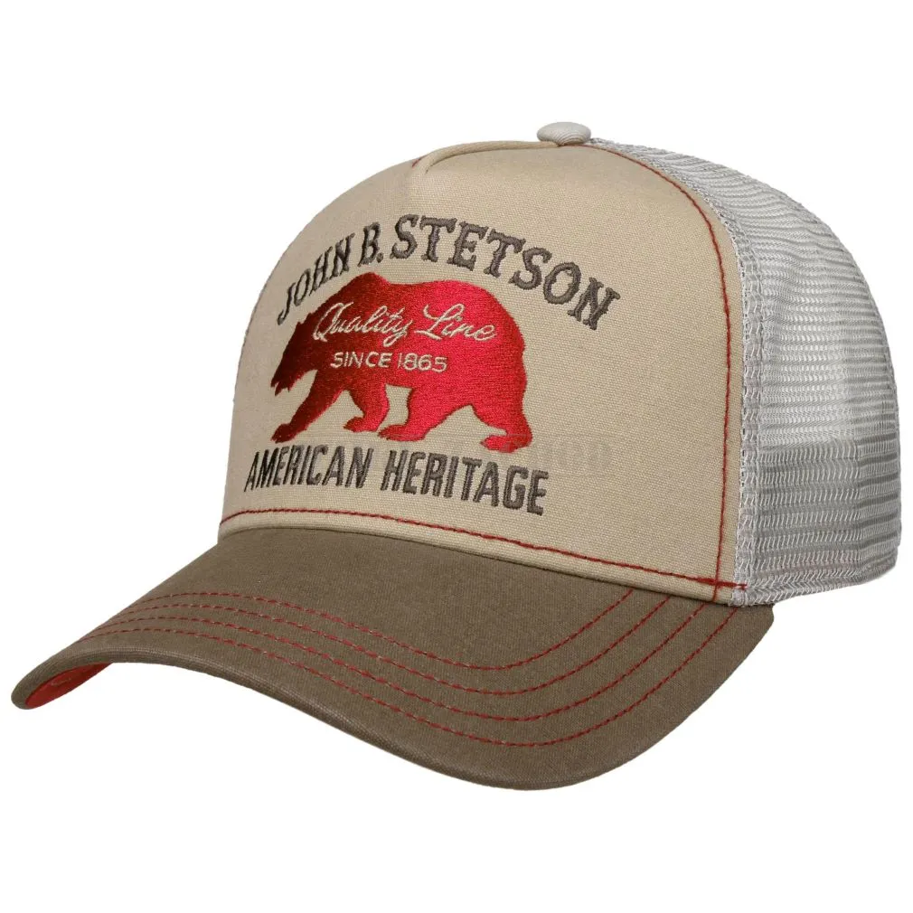 czapka z daszkiem STETSON trucker  AMERICAN HERITAGE sand/khaki
