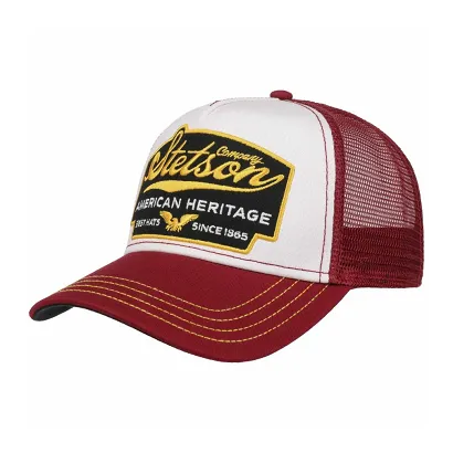 czapka z daszkiem STETSON trucker  AMERICAN red