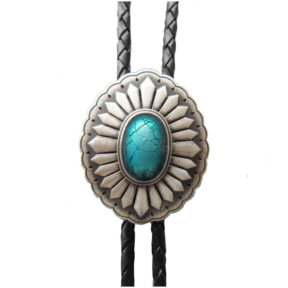 bolo krawat kowbojski SREBRZONE Z KAMYKIEM