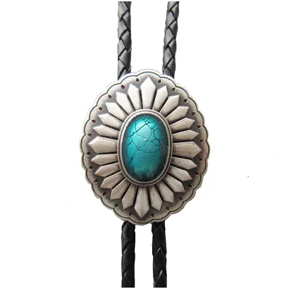 bolo krawat kowbojski SREBRZONE Z KAMYKIEM