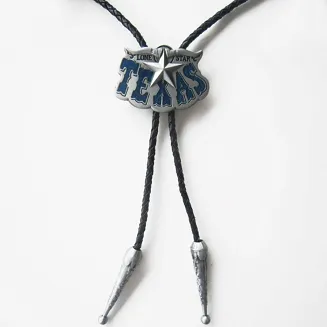 bolo krawat kowbojski TEXAS LONG HORN STAR BLUE - 2