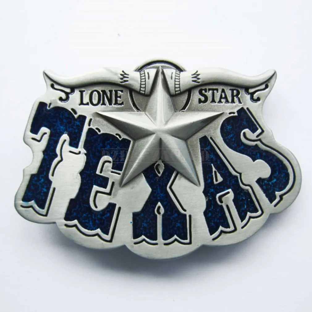 bolo krawat kowbojski TEXAS LONG HORN STAR BLUE