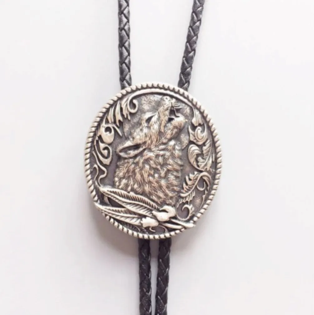 bolo krawat kowbojski SREBRZONE WILK